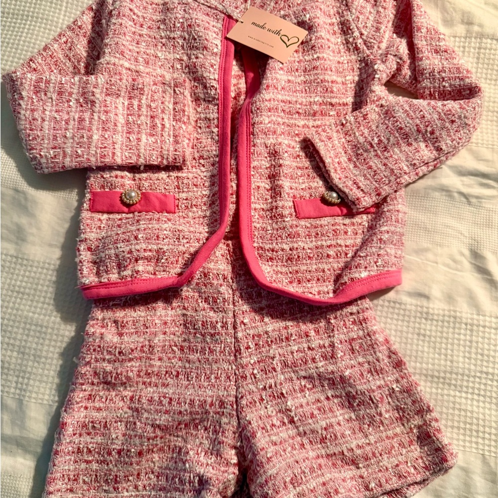 Pink Tweed Kids Matching Set